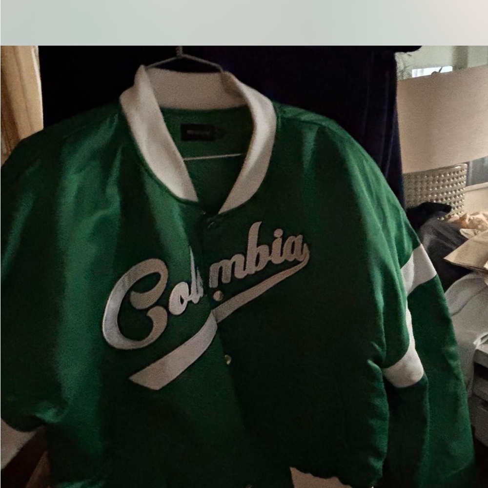Columbia Green and White Letterman Jacket